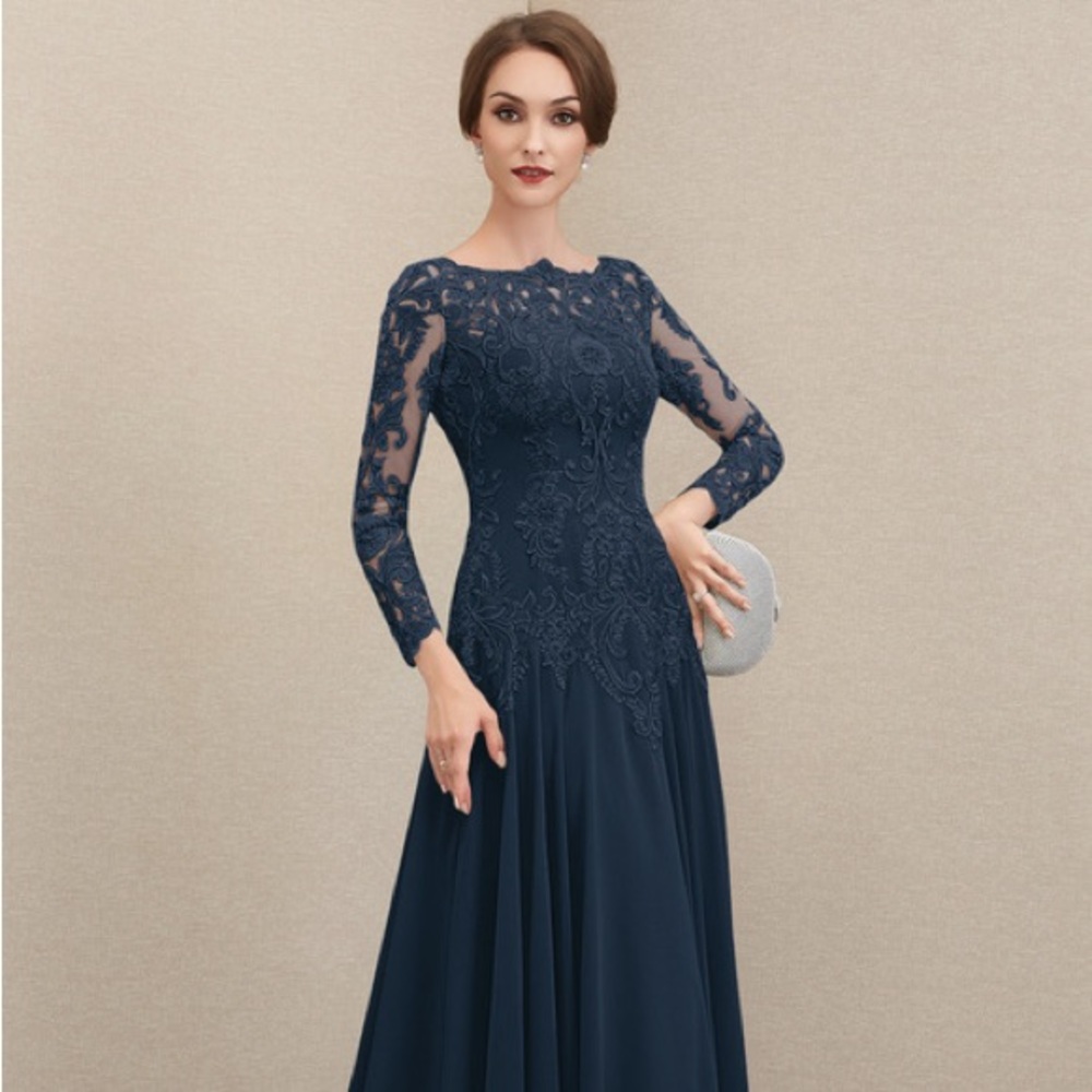 NWT Mother of the Bride Formal Dress Navy Blue Lace
